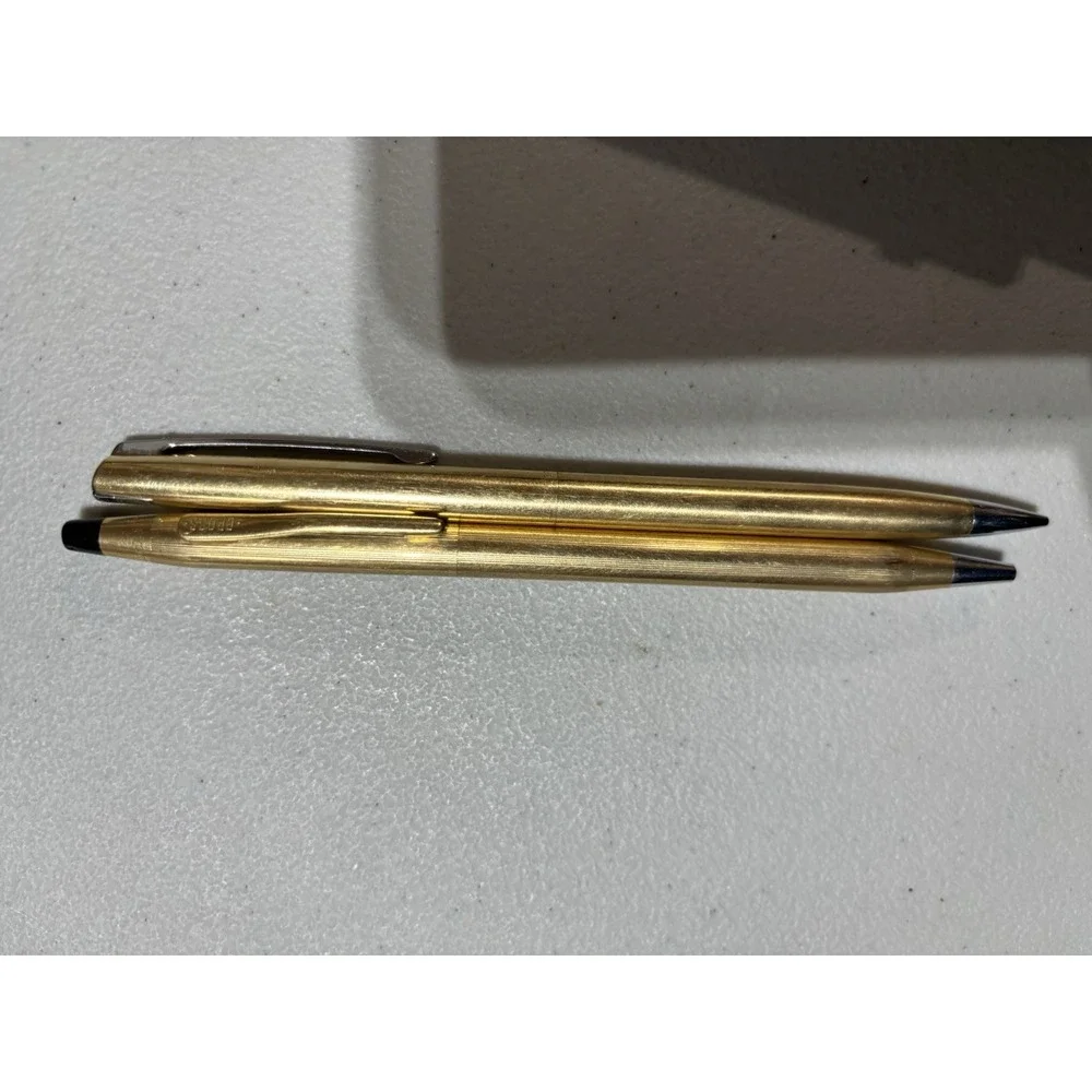 2 X Parker Classic‎ Gold Finish GT Stainless Steel Ballpoint Pen And Pencil